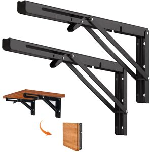 Quanerba Pack of 2 Folding Shelf Brackets 20in/50cm(Max Load 220lb) Heavy Duty O Quanerba Pack of 2 Folding Shelf Brackets 20in/50cm(Max Load 220lb) Heavy Duty O