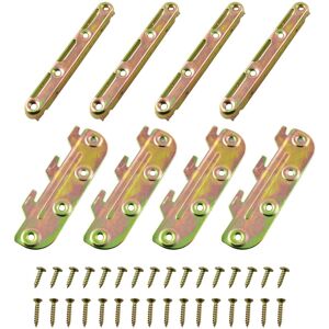 Unbranded 4PCS 5 Inch Fixed Bed Rail Brackets with Screws, Heavy Duty Bed Frame Connectors Unbranded 4PCS 5 Inch Fixed Bed Rail Brackets with Screws, Heavy Duty Bed Frame Connectors