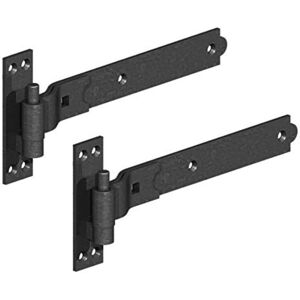 Merriway BH06852 (2 Pcs) Gate Hinges Heavy Duty Hook and Band Cranked Necked Bla Merriway BH06852 (2 Pcs) Gate Hinges Heavy Duty Hook and Band Cranked Necked Bla