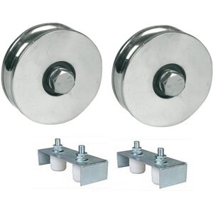 Parnells 100mm R-groove wheel with 2 BB & 30x40 Gate guides in bracket x2 Parnells 100mm R-groove wheel with 2 BB & 30x40 Gate guides in bracket x2