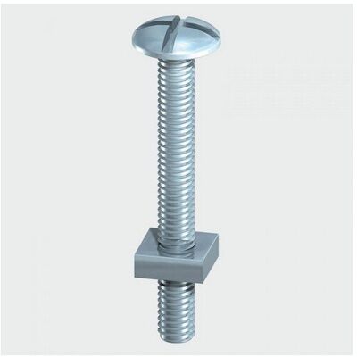 TIMco 0635RB Roofing Bolt and Square Nut BZP 6.0 x 35mm Box of 100 TIMco 0635RB Roofing Bolt and Square Nut BZP 6.0 x 35mm Box of 100