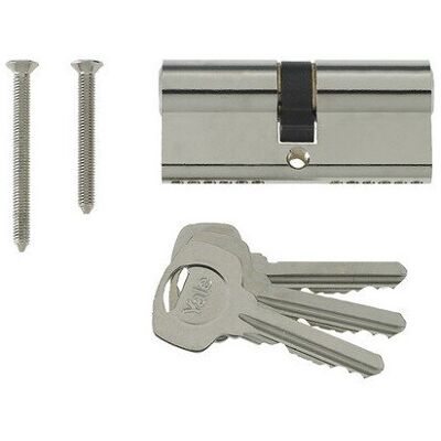 Yale PKM4545-NP Nickel Plated Euro Double Cylinder - Lock Yale PKM4545-NP Nickel Plated Euro Double Cylinder - Lock
