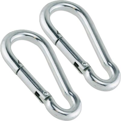 Loops 2 PACK 5mm Quality Stainless Steel Carbine Wire Rope Clip Hook Carabina Loops 2 PACK 5mm Quality Stainless Steel Carbine Wire Rope Clip Hook Carabina