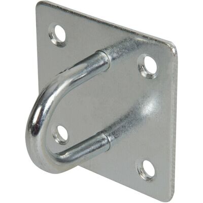 Loops 50mm Galvanised Steel Staple on Face Plate Wire Rope Lashing Cable Loop Mount Loops 50mm Galvanised Steel Staple on Face Plate Wire Rope Lashing Cable Loop Mount