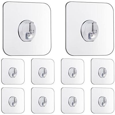 Unbranded Magic Hooks, Transparent Self-Adhesive Hook Removable Without Nails Heavy Duty S Unbranded Magic Hooks, Transparent Self-Adhesive Hook Removable Without Nails Heavy Duty S