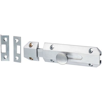 Timco - Architectural Flat Section Bolt - Satin Chrome - 100x35mm - Bolt Timco - Architectural Flat Section Bolt - Satin Chrome - 100x35mm - Bolt