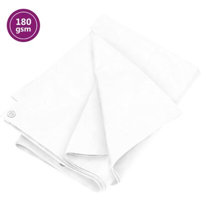 vidaXL White Tarpaulin 180 g/m² 6x10 m - Tarpaulin vidaXL White Tarpaulin 180 g/m² 6x10 m - Tarpaulin