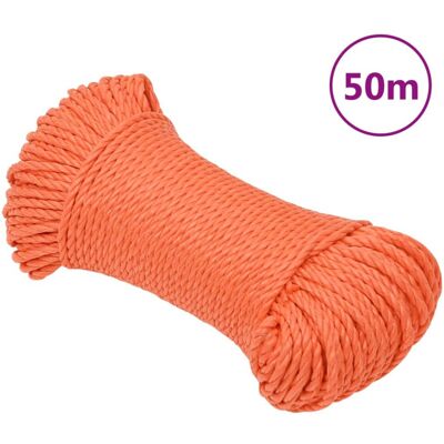 vidaXL Twisted Rope Orange 6mm 50m - Rope vidaXL Twisted Rope Orange 6mm 50m - Rope