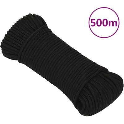 vidaXL Black Polyester Rope - 5 mm x 500 m - Rope vidaXL Black Polyester Rope - 5 mm x 500 m - Rope