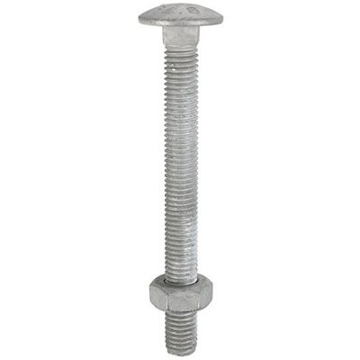 Timco Galvanised Steel Dome Head Carriage Bolts & Hex Nuts (Silver) - M12 x 130m Timco Galvanised Steel Dome Head Carriage Bolts & Hex Nuts (Silver) - M12 x 130m