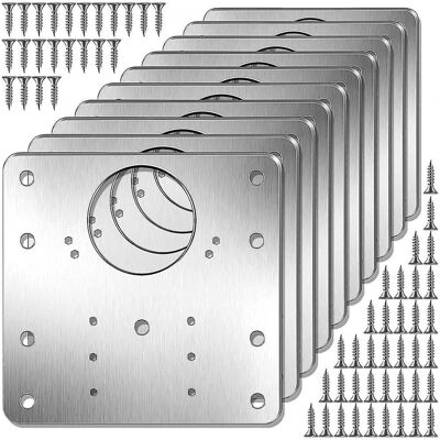 Unbranded 10pcs Cabinet Hinge Repair Plate Kit With Holes Flat Fixing Brackets Unbranded 10pcs Cabinet Hinge Repair Plate Kit With Holes Flat Fixing Brackets
