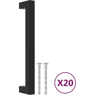 vidaXL Black Stainless Steel 160 mm 20 pcs Cabinet Handles vidaXL Black Stainless Steel 160 mm 20 pcs Cabinet Handles