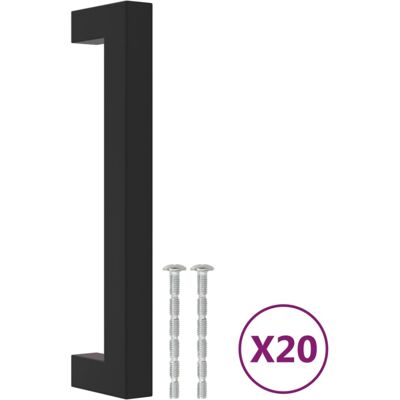vidaXL Black Stainless Steel 128 mm 20 pcs Cabinet Handles vidaXL Black Stainless Steel 128 mm 20 pcs Cabinet Handles