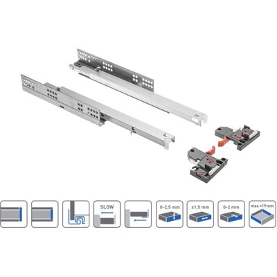 GTV 600mm Invisible Concealed Under Mounting Drawer Runners - Drawer Runners GTV 600mm Invisible Concealed Under Mounting Drawer Runners - Drawer Runners