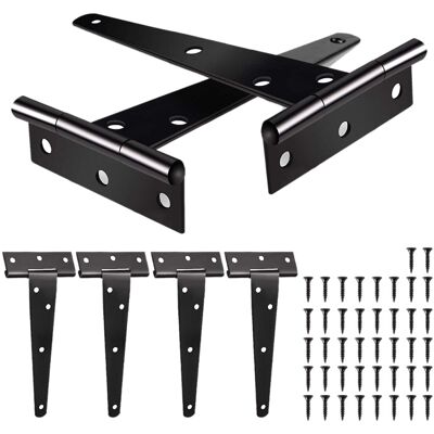 Tlily 6 Pack Heavy Duty Tee Hinge, 150mm 6 Inch T Hinge Metal Strap Tee Hinge with Scr Tlily 6 Pack Heavy Duty Tee Hinge, 150mm 6 Inch T Hinge Metal Strap Tee Hinge with Scr
