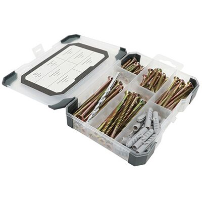 TIMCO Screws, Plug & Drill Bit Gold Mixed Tray - 251pcs - hardware kit TIMCO Screws, Plug & Drill Bit Gold Mixed Tray - 251pcs - hardware kit