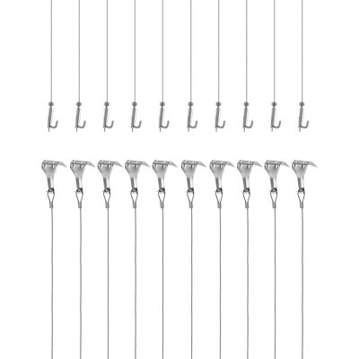 QWORK Picture Hanging Wire Kit, 2m Φ1.5mm Stainless Steel with Wire Adjustable Hook a QWORK Picture Hanging Wire Kit, 2m Φ1.5mm Stainless Steel with Wire Adjustable Hook a