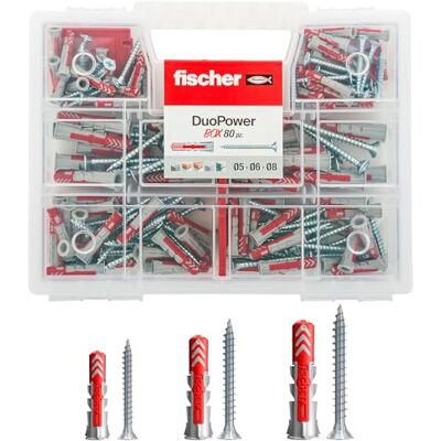 Fischer 544546 Duopower Universal Dowels Kit with Screw, Transparent Fischer 544546 Duopower Universal Dowels Kit with Screw, Transparent