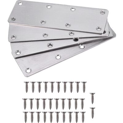 Unbranded 4 Pcs Straight Bracket Flat Mending Plate Stainless Steel Brace With Screws For Unbranded 4 Pcs Straight Bracket Flat Mending Plate Stainless Steel Brace With Screws For