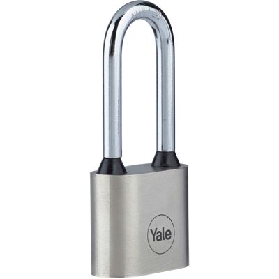 Yale Nickel Plated 30mm Disc Padlock - Steel Long Shackle - Extreme C Yale Nickel Plated 30mm Disc Padlock - Steel Long Shackle - Extreme C