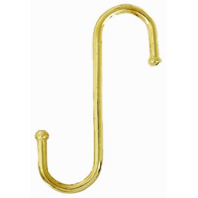 Fort Fasteners (75 mm (Ball End),Pack 1, Electro Brass) S Hooks Hanging Kitchen Meat Pan Utensi Fort Fasteners (75 mm (Ball End),Pack 1, Electro Brass) S Hooks Hanging Kitchen Meat Pan Utensi