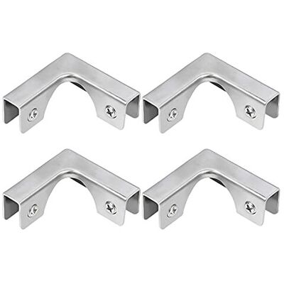 UFURMATE Glass Connector, 4Pcs Stainless Steel Glass Clamps L-Shaped Glass Connector Clam UFURMATE Glass Connector, 4Pcs Stainless Steel Glass Clamps L-Shaped Glass Connector Clam
