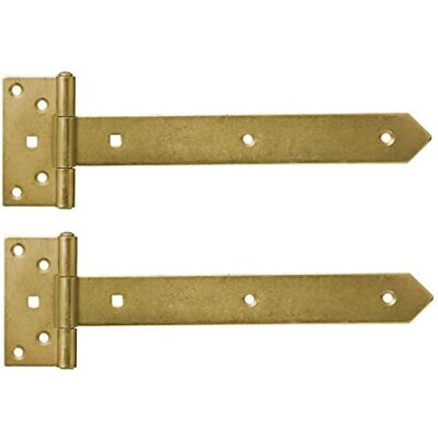 Screws City 200mm Gold Gate Hinge Tee Hinges for External Use On Gate Doors, Shed Doors and Screws City 200mm Gold Gate Hinge Tee Hinges for External Use On Gate Doors, Shed Doors and