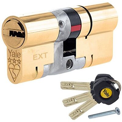 Yale - Platinum - Brass - 3 Star Euro Cylinder - Door lock Yale - Platinum - Brass - 3 Star Euro Cylinder - Door lock