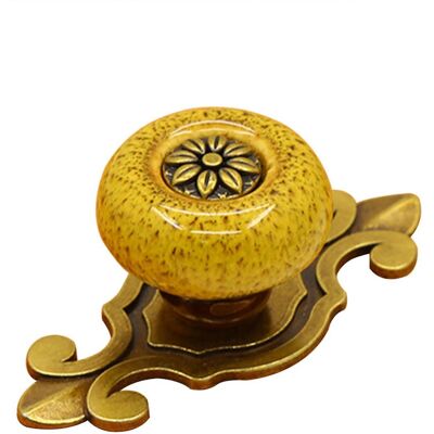 Unbranded (Yellow) Compact Cabinet Knobs Polished Copper Vintage Colored Glaze Drawer Pull Unbranded (Yellow) Compact Cabinet Knobs Polished Copper Vintage Colored Glaze Drawer Pull