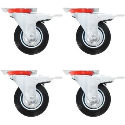 (32 pcs) vidaXL Swivel Casters with Double Brakes Furniture Casters Trolley Cast (32 pcs) vidaXL Swivel Casters with Double Brakes Furniture Casters Trolley Cast
