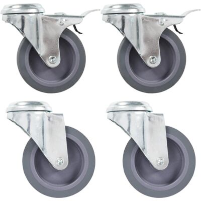 vidaXL 75mm Rubber Swivel Casters - Caster Wheels for Small Furniture vidaXL 75mm Rubber Swivel Casters - Caster Wheels for Small Furniture