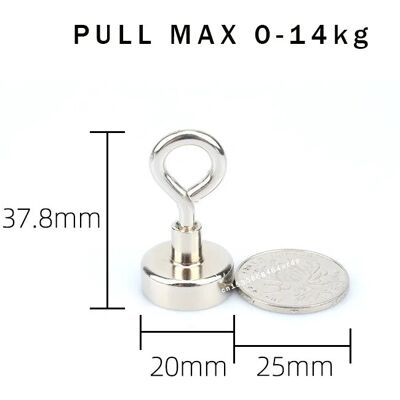 Dowling Magnets (D20 Pull Max 12kg) N52 Super Strong Neodymium Fishing Magnets Hooks Salvage Mag Dowling Magnets (D20 Pull Max 12kg) N52 Super Strong Neodymium Fishing Magnets Hooks Salvage Mag