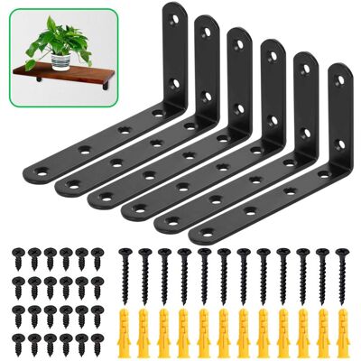 GoHoKi 6 Pcs Wall Shelves Brackets Floating Shelf Brackets Heavy Duty Supports Screws a GoHoKi 6 Pcs Wall Shelves Brackets Floating Shelf Brackets Heavy Duty Supports Screws a