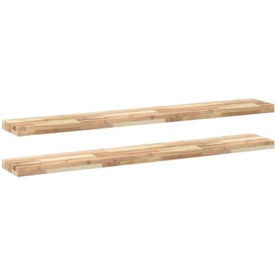 vidaXL 120x20x4 cm Floating Shelves Wall Storage 2pcs Natural vidaXL 120x20x4 cm Floating Shelves Wall Storage 2pcs Natural
