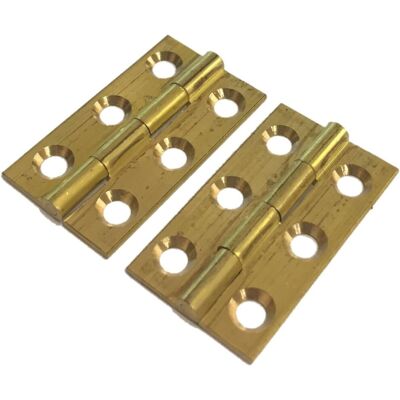 Dzina Butt Hinge 50mm x 28mm (2 x 1.1/8 Inch) Solid Brass (1 Pair) Dzina Butt Hinge 50mm x 28mm (2 x 1.1/8 Inch) Solid Brass (1 Pair)