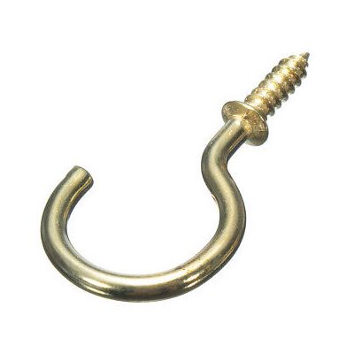 Fort Fasteners® Cup Hooks, Shouldered 19mm (3/4 Inch) Brassed Pack Of 100 Fort Fasteners® Cup Hooks, Shouldered 19mm (3/4 Inch) Brassed Pack Of 100