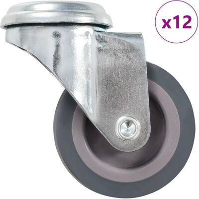 vidaXL 12 pcs Bolt Hole Swivel Casters - Furniture - 50 mm vidaXL 12 pcs Bolt Hole Swivel Casters - Furniture - 50 mm