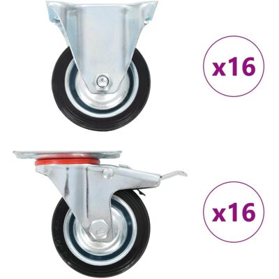 vidaXL 32 pcs Casters Moving Wheels Trolley Accessory Furniture Caster - Casters vidaXL 32 pcs Casters Moving Wheels Trolley Accessory Furniture Caster - Casters