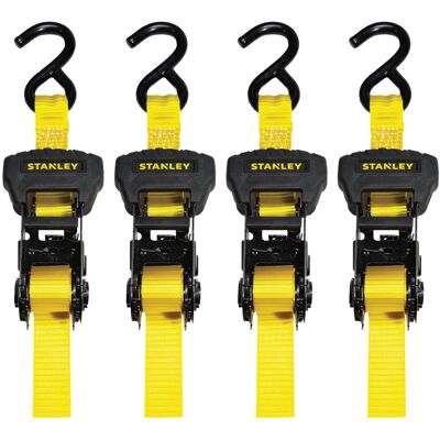 Stanley - S1006 - 1" x 14' - Black/Yellow - Ratchet Tie Down Strap Stanley - S1006 - 1" x 14' - Black/Yellow - Ratchet Tie Down Strap