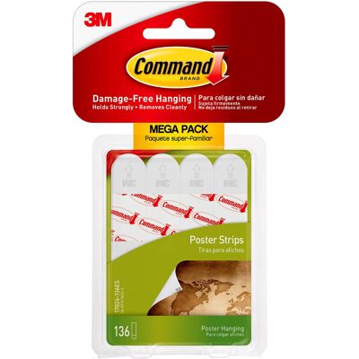 3M - Command Poster Strips - Damage Free Hanging - Poster Strips 3M - Command Poster Strips - Damage Free Hanging - Poster Strips