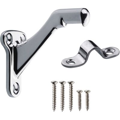 Midofar Triumph Hardware 3 Pack 3 Heavy Duty Handrail Bracket Polished Chrome Stair Rail Midofar Triumph Hardware 3 Pack 3 Heavy Duty Handrail Bracket Polished Chrome Stair Rail