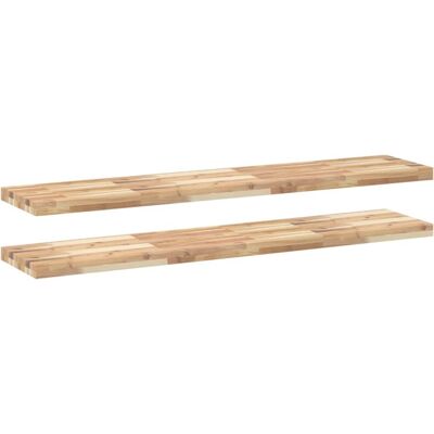 vidaXL Natural Solid Wood Floating Shelves 140x30x4 cm - Wall Storage vidaXL Natural Solid Wood Floating Shelves 140x30x4 cm - Wall Storage