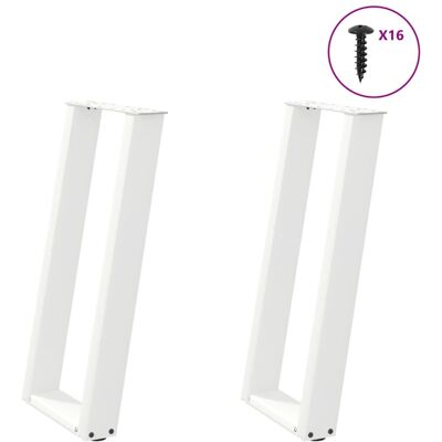 vidaXL U-Shape Console Table Legs 2 pcs White 72-73cm Steel vidaXL U-Shape Console Table Legs 2 pcs White 72-73cm Steel
