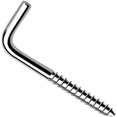 SS8 (60mm x 6.0mm, Pack of: 5) L Hook Screws Heavy Duty Square Cup Hooks for Hanging SS8 (60mm x 6.0mm, Pack of: 5) L Hook Screws Heavy Duty Square Cup Hooks for Hanging