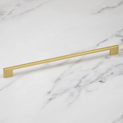 Handle & Home (320mm Handle) Brushed Brass Handle Slim Square Pull Handle & Home (320mm Handle) Brushed Brass Handle Slim Square Pull