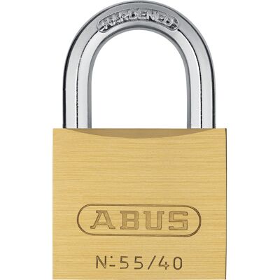 ABUS 55/40 Solid Brass Keyed Padlock with 2 Keys Hardened Steel Shackle with An ABUS 55/40 Solid Brass Keyed Padlock with 2 Keys Hardened Steel Shackle with An