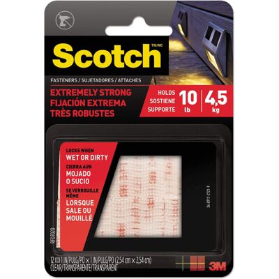 Scotch RFD7090 Hook and Loop Fastener Tape 1-Inch x 3-Inch two sets Clear Scotch RFD7090 Hook and Loop Fastener Tape 1-Inch x 3-Inch two sets Clear