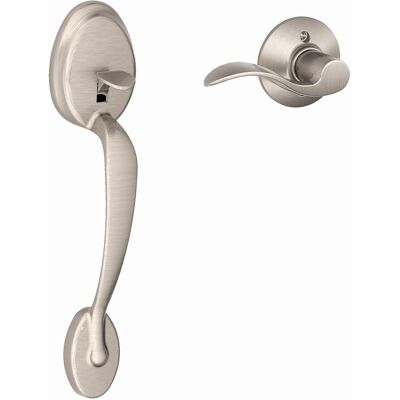SCHLAGE Plymouth Front Entry Handle Accent Right-Handed Interior Lever (Satin Ni SCHLAGE Plymouth Front Entry Handle Accent Right-Handed Interior Lever (Satin Ni