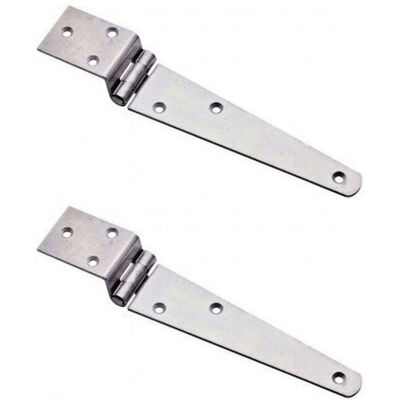 Ironmongery World Pair of 6-inch Cranked Steel Strap Hinges - Antique Iron Finish for Chests, Trun Ironmongery World Pair of 6-inch Cranked Steel Strap Hinges - Antique Iron Finish for Chests, Trun