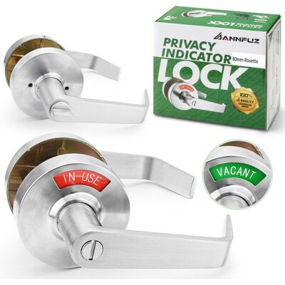 ANNFUZ Privacy Lever Lock with in-Used Or Vacant Indicator Bathroom Handle Door ANNFUZ Privacy Lever Lock with in-Used Or Vacant Indicator Bathroom Handle Door